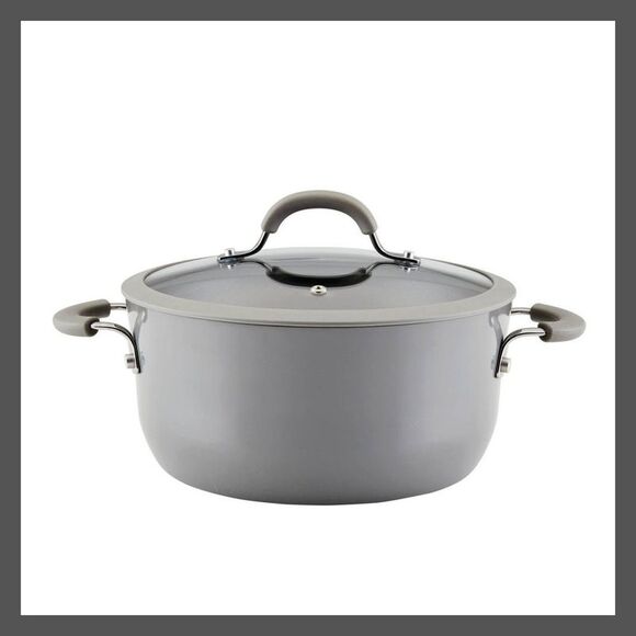 Rachael Ray Other - Rachael Ray -  2PC Aluminum Glass Dutch Oven Casserol Gray